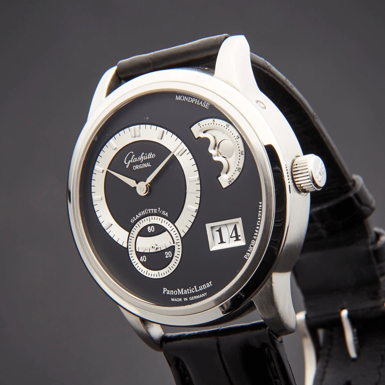 Glashütte Original,Pano 39.30mm,39.30mm,Platinum,Black,Automatic,Moonphase,Big Date,90,90-02-03-03-04