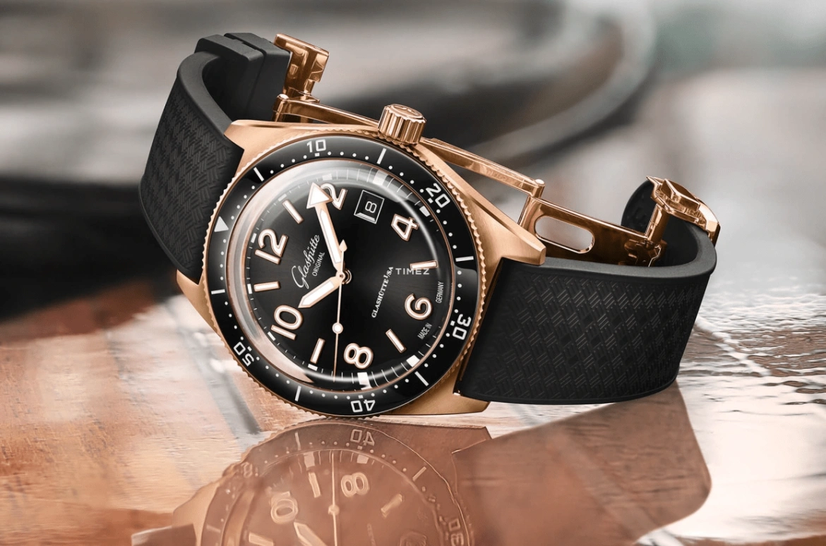 Glashütte Original,SeaQ 39.50mm,39.50mm,Rose Gold,Black,Automatic,Day,Sapphire,Crystal Glass,1,1-39-11-17-91-35