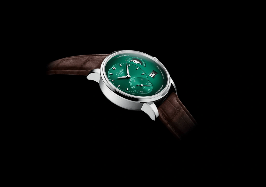 Glashütte Original,Pano 40mm,40mm,Stainless Steel,Green,Automatic,Moonphase,Big Date,1,1-90-02-13-32-70