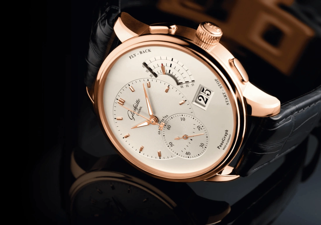 Glashütte Original,Pano 40mm,40mm,Red Gold,Silver,Handwound,Chronograph,Flyback,Big Date,Column Wheel,42hours,In-house Caliber,1,1-61-03-25-15-04