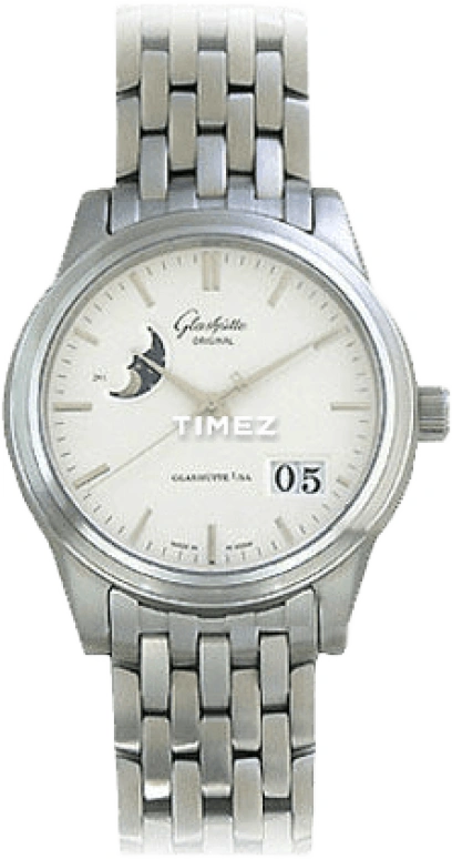 Glashütte Original,Senator 37mm,37mm,Stainless Steel,Silver White,Automatic,Moonphase,Day,39,39-41-04-12-14