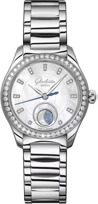 Glashütte Original,Serenade Luna 32.50mm,32.50mm,Stainless Steel,Silver,Automatic,Moonphase,Sapphire,Crystal Glass,1,1-35-14-02-12-14