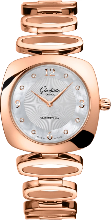 Glashütte Original,Pavonina 31mm,31mm,Red Gold,White,Quartz,Day,35712hours,1,1-03-02-04-05-14