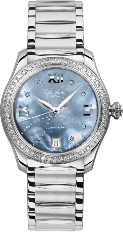 Glashütte Original,Lady Serenade 36mm,36mm,Stainless Steel,Blue,Automatic,Date,40hours,1,1-39-22-11-22-34