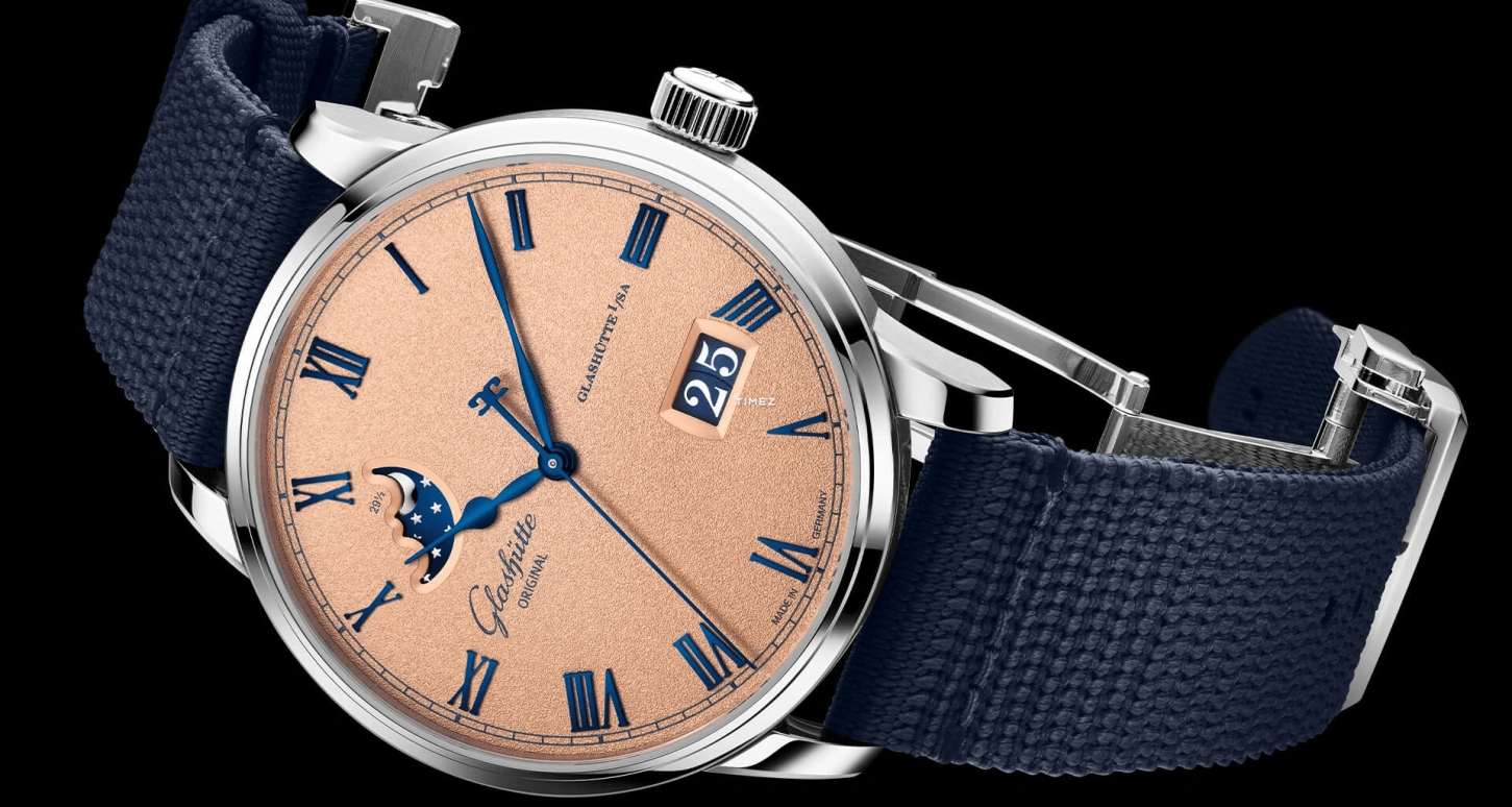 Glashütte Original,Senator 40mm,40mm,Stainless Steel,Salmon,Automatic,Moonphase,Big Date,1,1-36-24-04-02-61