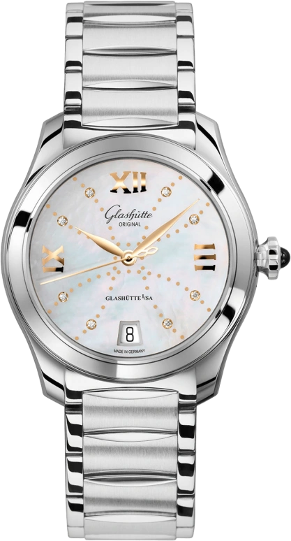 Glashütte Original,Lady Serenade 36mm,36mm,Stainless Steel,White,Automatic,Date,40hours,1,1-39-22-12-02-34