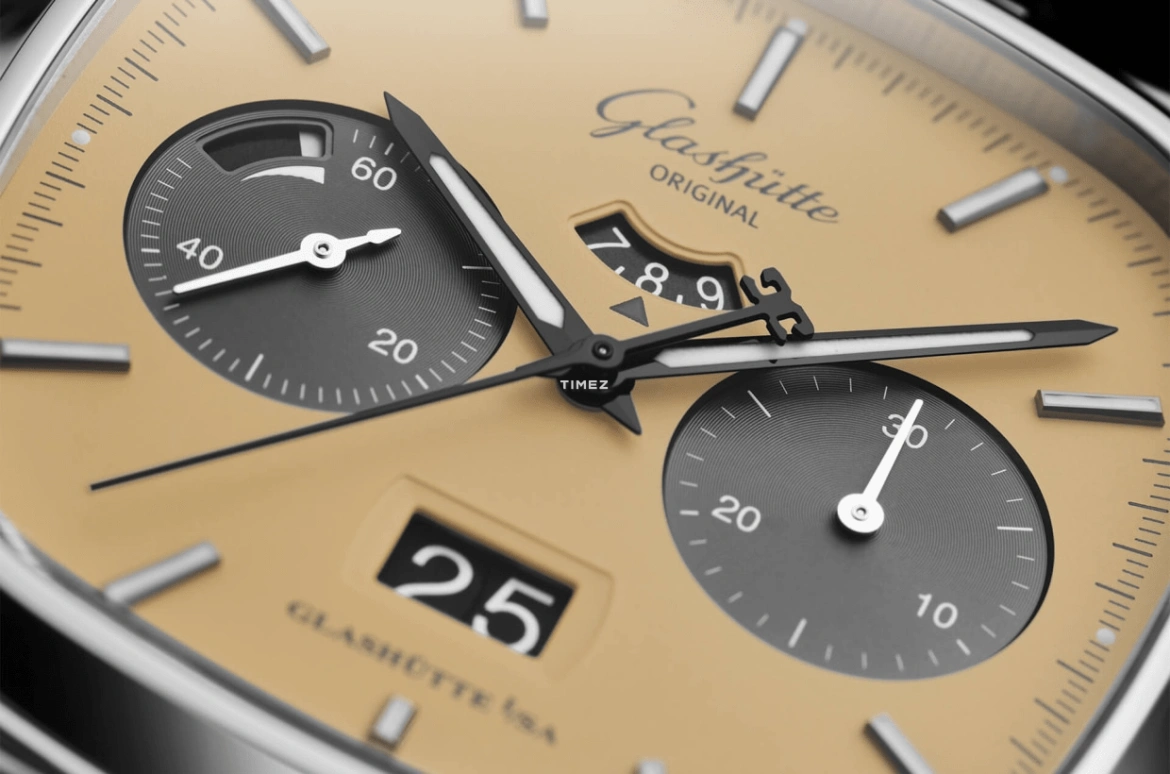 Glashütte Original,Seventies 40x40mm,40x40mm,Stainless Steel,Yellow,Automatic,Chronograph,Day,Power Reserve Indicator,Flyback,70hours,In-house Caliber,1,1-37-02-14-02-63