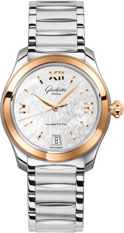 Glashütte Original,Lady Serenade 36mm,36mm,Rose Gold,Stainless Steel,White,Automatic,Date,40hours,1,1-39-22-09-06-34