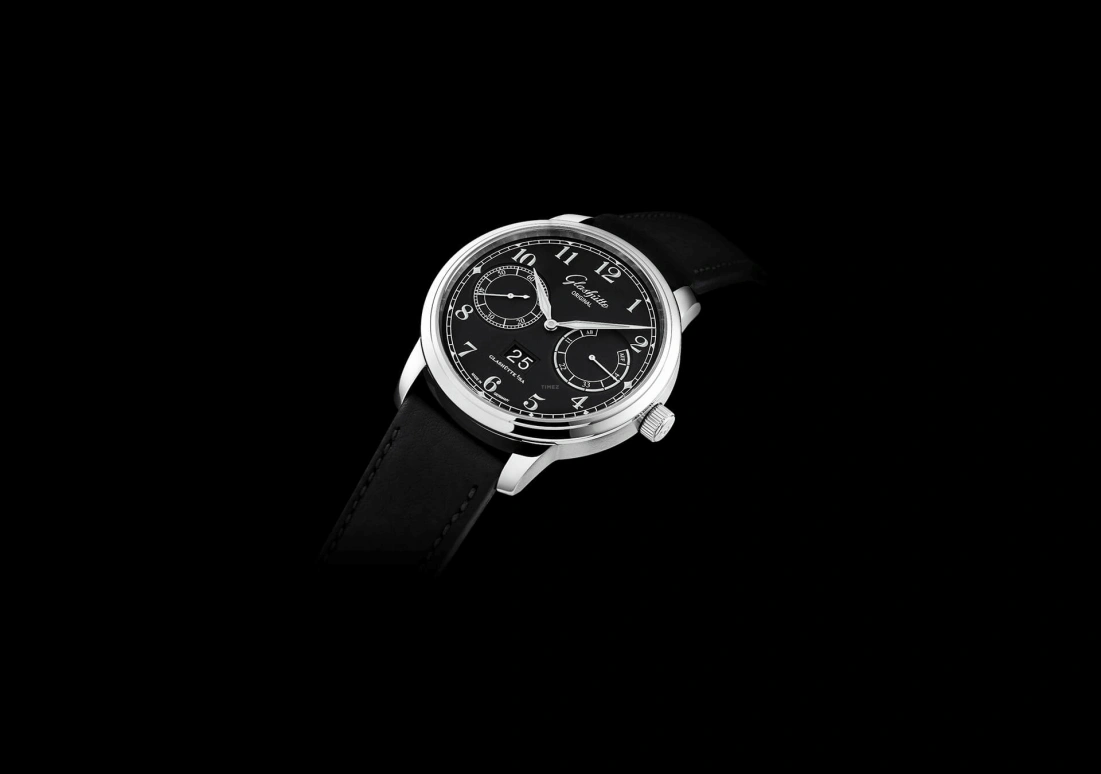 Glashütte Original,Senator 44mm,44mm,Stainless Steel,Black,Automatic,Power Reserve Indicator,Big Date,Alarm,100,100-14-07-02-70