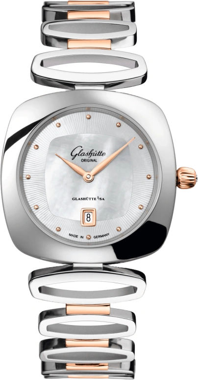 Glashütte Original,Pavonina 31mm,31mm,Red Gold,Stainless Steel,White,Quartz,Date,35712hours,1,1-03-01-26-06-14
