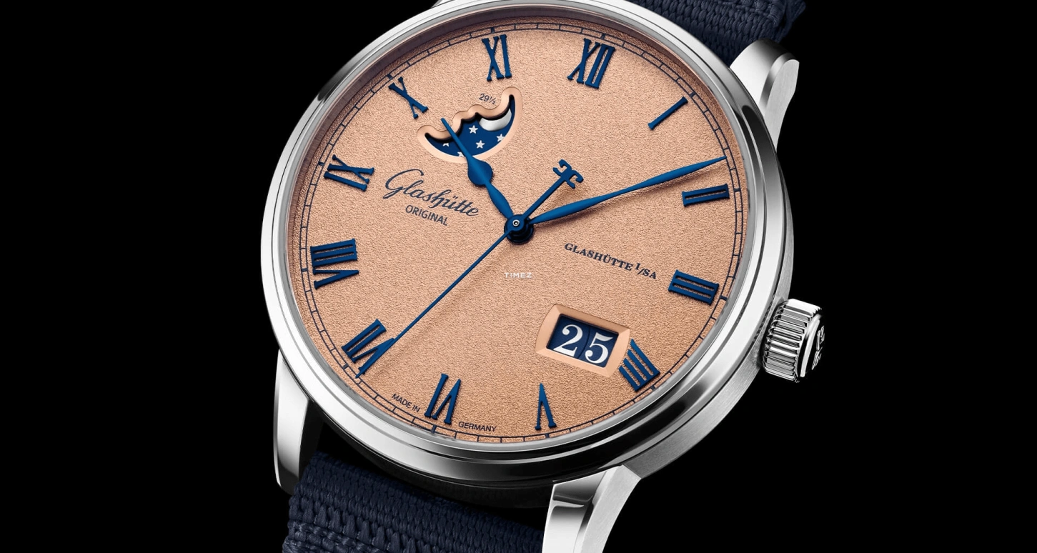 Glashütte Original,Senator 40mm,40mm,Stainless Steel,Salmon,Automatic,Moonphase,Big Date,1,1-36-24-04-02-61
