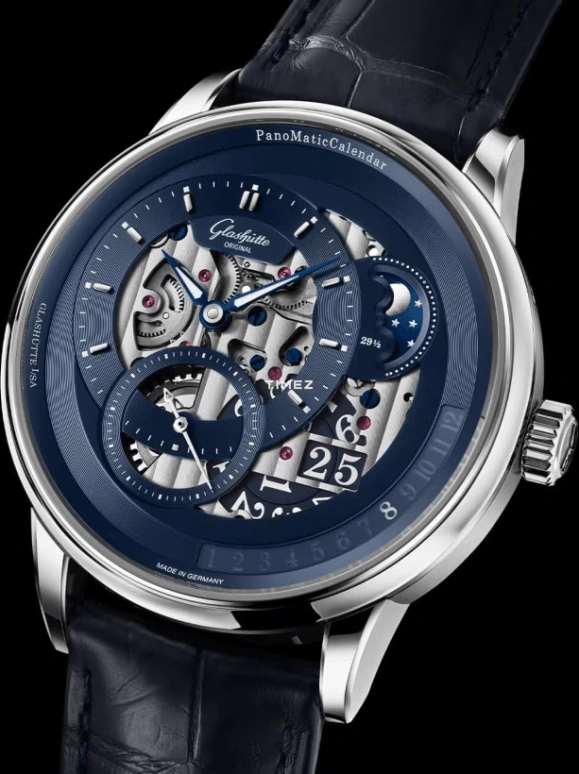 Glashütte Original,PanoMatic 42mm,42mm,Platinum,Blue,Automatic,Moonphase,Month,Big Date,1,1-92-11-01-03-61
