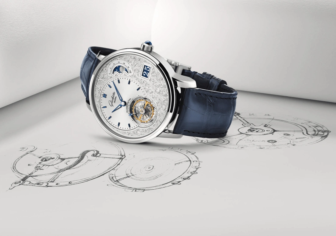 Glashütte Original,Pano 40mm,40mm,Red Gold,Silver,Automatic,Moonphase,Tourbillon Escapement,Big Date,1,1-93-12-01-03-30