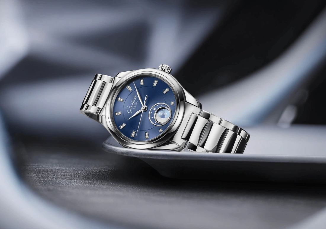 Glashütte Original,Serenade Luna 32.50mm,32.50mm,Stainless Steel,Blue,Automatic,Moonphase,Sapphire,Crystal Glass,1,1-35-14-03-02-14