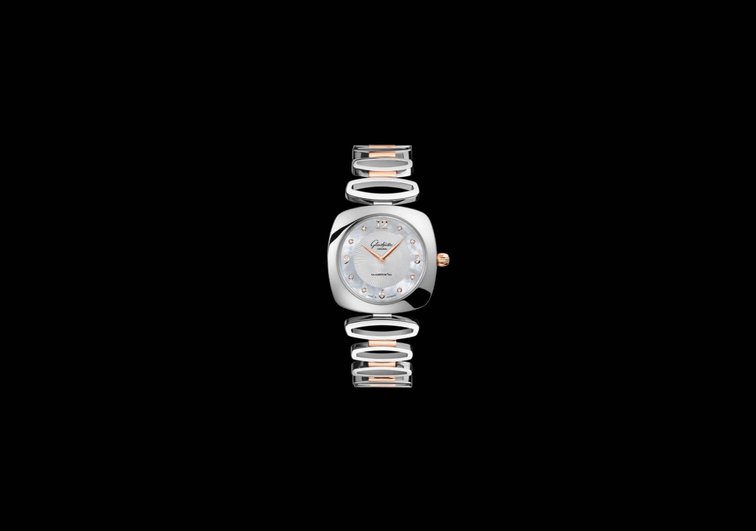 Glashütte Original,Pavonina 31mm,31mm,Red Gold,Stainless Steel,White,Quartz,Day,35712hours,1,1-03-02-04-16-14