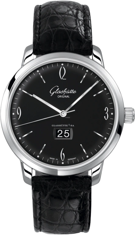 Glashütte Original,Sixties 42mm,42mm,Stainless Steel,Black,Automatic,Big Date,40hours,2,2-39-47-03-02-04