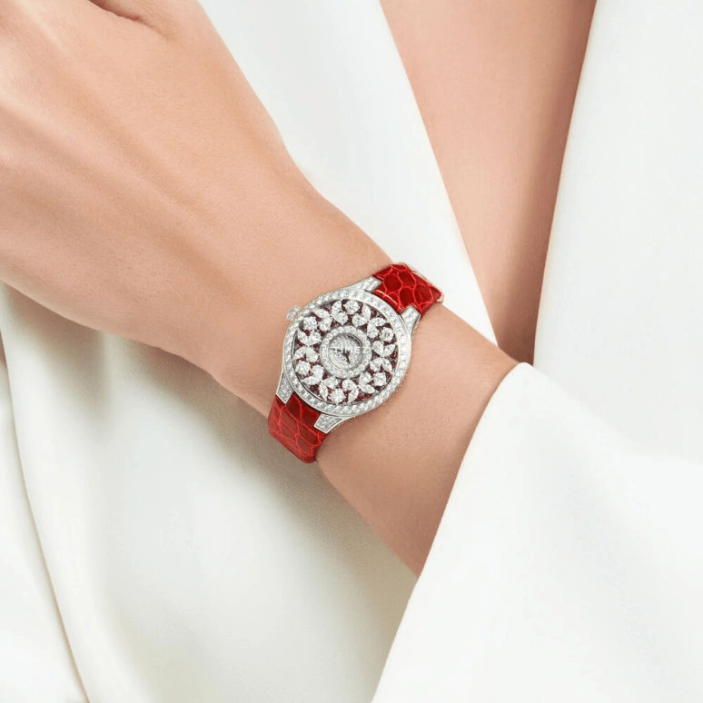Graff,Butterfly 33mm,33mm,White Gold,White,Red,Silver,Quartz,Sapphire,Crystal Glass,Round,BF33WGDR