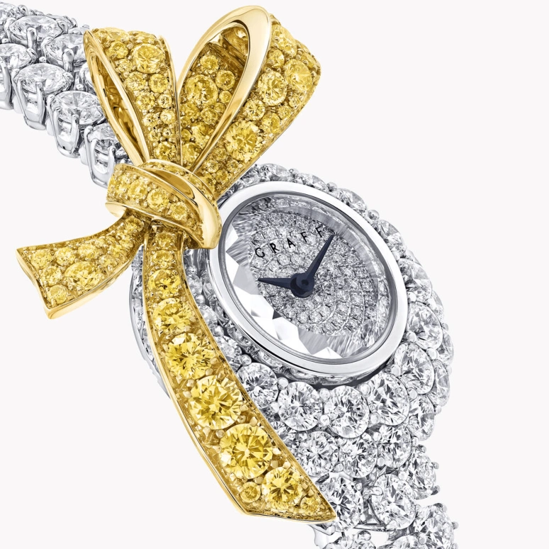 Graff,Tilda's Bow 22.50mm,22.50mm,Yellow Gold,White Gold,Silver White,Quartz,Round,GBW14WGYDD
