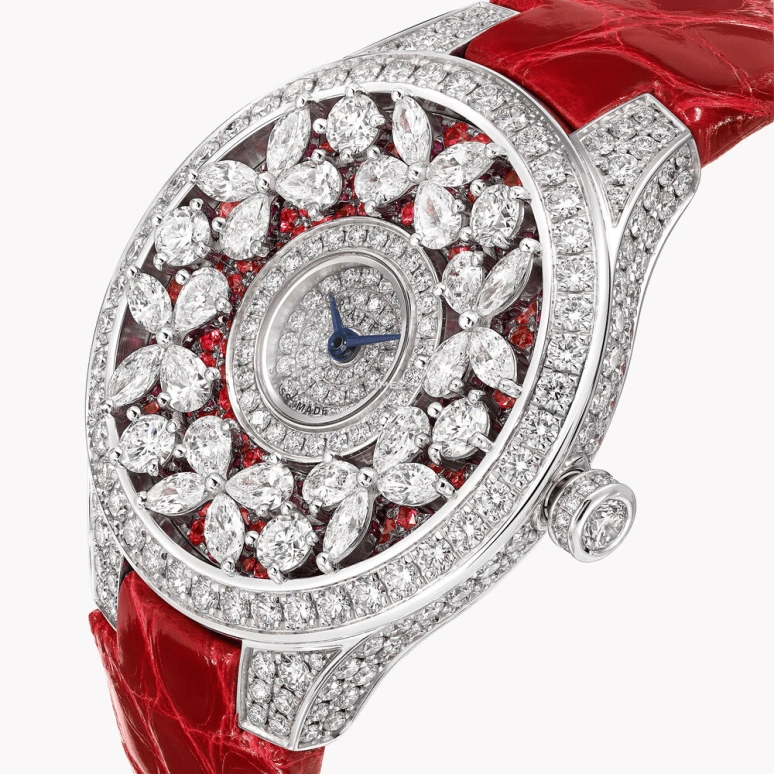Graff,Butterfly 33mm,33mm,White Gold,White,Red,Silver,Quartz,Sapphire,Crystal Glass,Round,BF33WGDR
