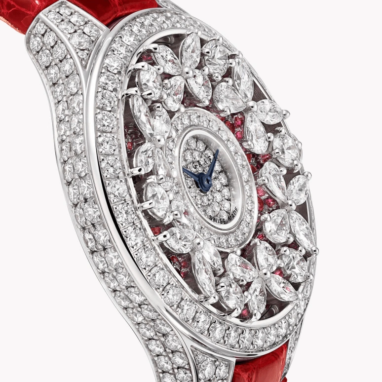 Graff,Butterfly 33mm,33mm,White Gold,White,Red,Silver,Quartz,Sapphire,Crystal Glass,Round,BF33WGDR