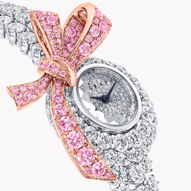 Graff,Tilda's Bow 22.50mm,22.50mm,White Gold,Rose Gold,Silver White,Quartz,Round,GBW14WGPDD