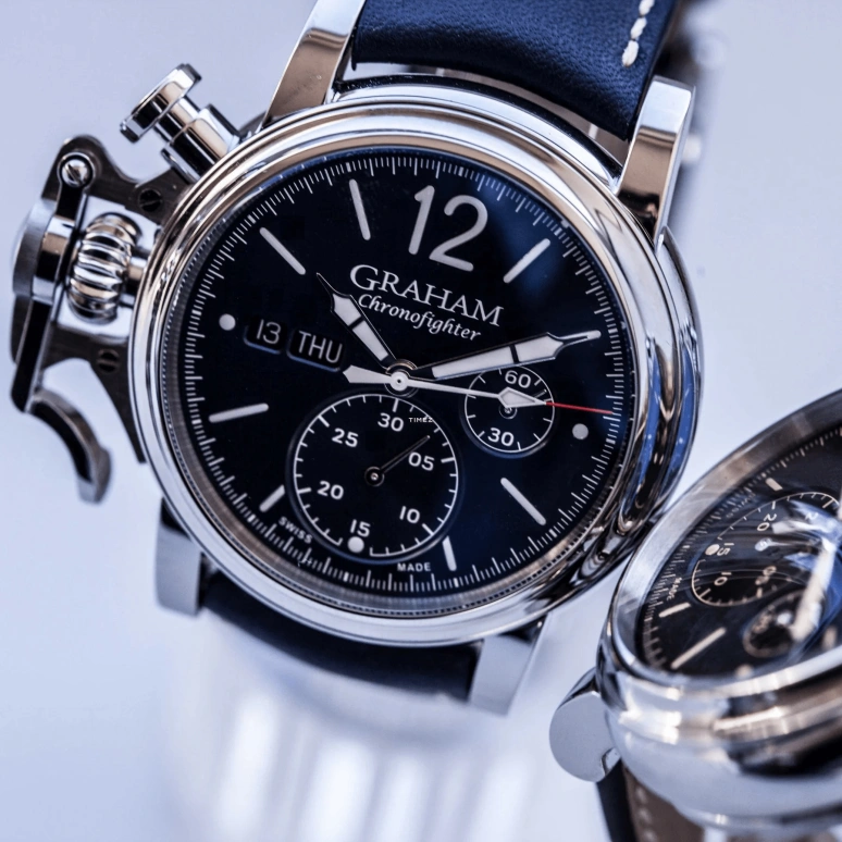 Graham,Chronofighter 44mm,44mm,Stainless Steel,Black,Automatic,Chronograph,Date,Day,2CVAS,2CVAS.B02A