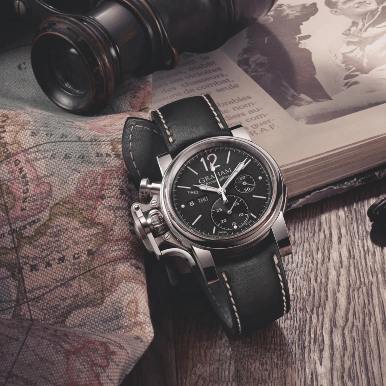 Graham,Chronofighter 44mm,44mm,Stainless Steel,Black,Automatic,Chronograph,Date,Day,2CVAS,2CVAS.B02A