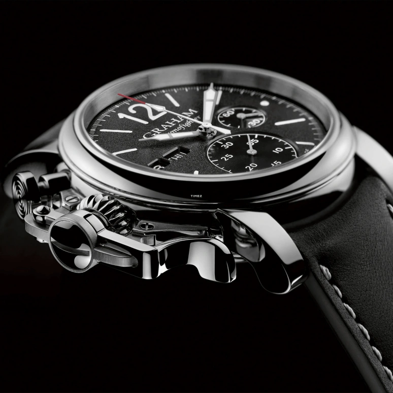 Graham,Chronofighter 44mm,44mm,Stainless Steel,Black,Automatic,Chronograph,Date,Day,2CVAS,2CVAS.B02A
