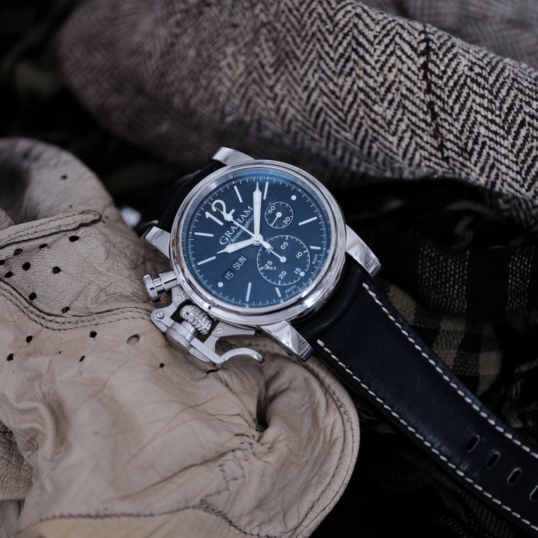 Graham,Chronofighter 44mm,44mm,Stainless Steel,Blue,Automatic,Chronograph,Date,Day,2CVAS,2CVAS.U01A