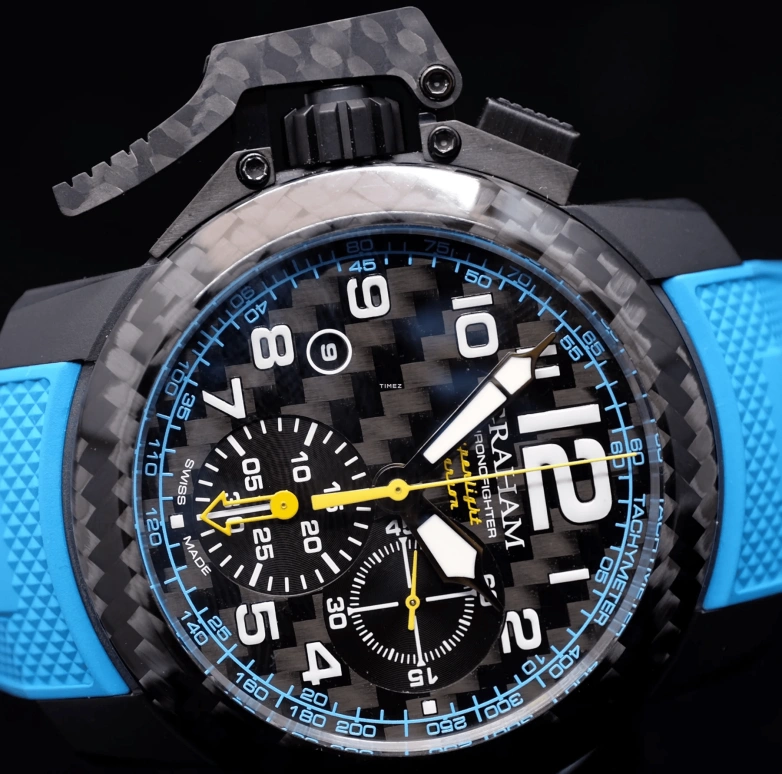 Graham,Chronofighter 47mm,47mm,Carbon,Black,Automatic,Chronograph,Day,2CCBK,2CCBK.B30A