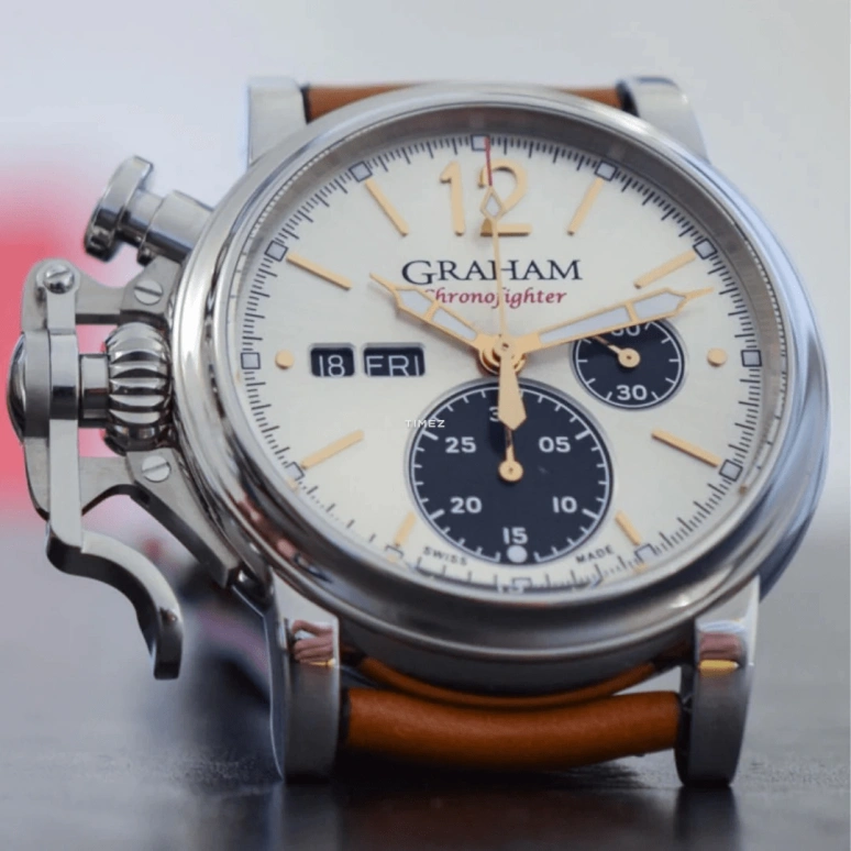 Graham,Chronofighter 44mm,44mm,Stainless Steel,Silver,Black,Automatic,Chronograph,Date,Day,2CVAS,2CVAS.S03A