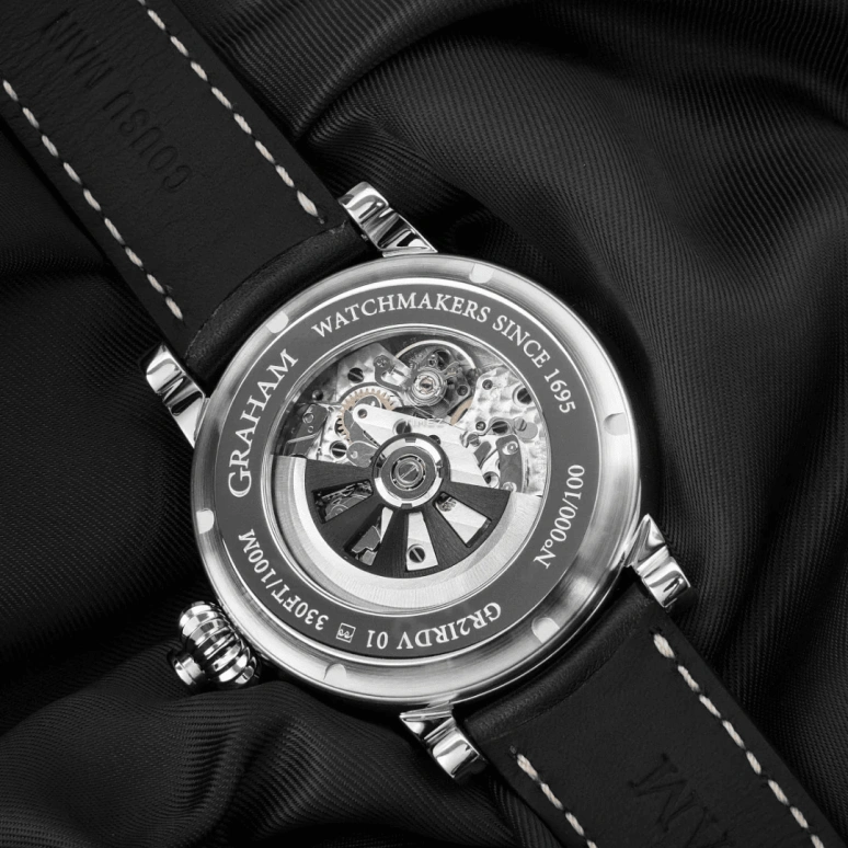 Graham,Fortress 47mm,47mm,Stainless Steel,Black,Automatic,Chronograph,Day,2FOAS,2FOAS.B01A