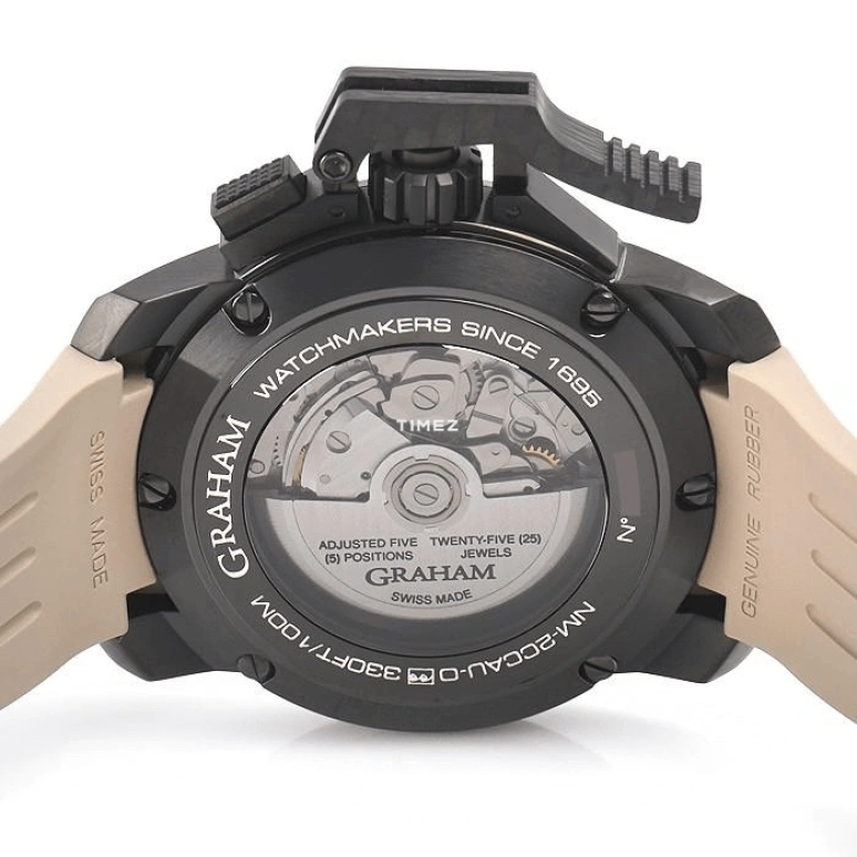 Graham,Chronofighter 47mm,47mm,Ceramic,Carbon,Stainless Steel,Beige,Automatic,Chronograph,Day,2CCAU,2CCAU.E03A