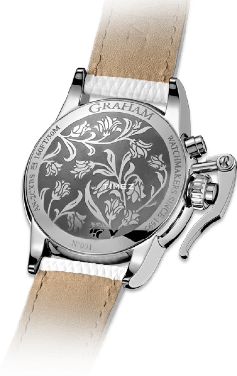 Graham,Chronofighter 36mm,36mm,Stainless Steel,Silver White,Quartz,Chronograph,Moonphase,Day,2CXMS,2CXMS.S06A