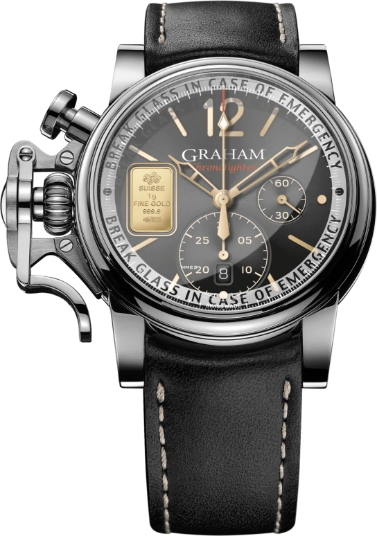 Graham,Chronofighter 44mm,44mm,Stainless Steel,Black,Automatic,Chronograph,Day,2CVAS,2CVAS.B35A