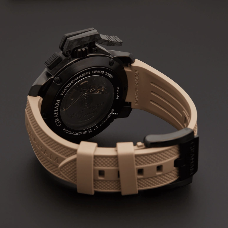 Graham,Chronofighter 47mm,47mm,Ceramic,Carbon,Stainless Steel,Beige,Automatic,Chronograph,Day,2CCAU,2CCAU.E03A