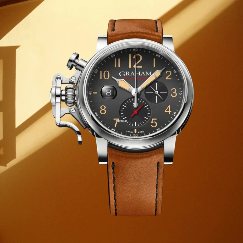 Graham,Chronofighter 47mm,47mm,Stainless Steel,Grey,Automatic,Chronograph,Day,2CVDS,2CVDS.B36A