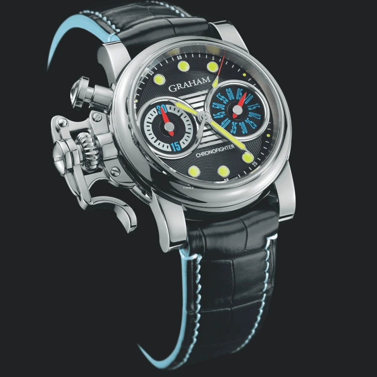 Graham,Chronofighter 44mm,44mm,Stainless Steel,Black,Automatic,Chronograph,Sapphire,Crystal Glass,2CVES,2CVES.B05A