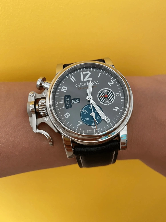 Graham,Chronofighter 44mm,44mm,Stainless Steel,Grey,Automatic,Chronograph,Date,Day,2CVAS,2CVAS.S08A