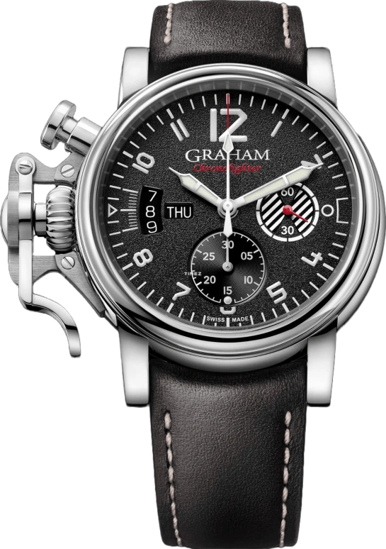 Graham,Chronofighter 44mm,44mm,Stainless Steel,Black,Automatic,Chronograph,Date,Day,2CVAS,2CVAS.B40A