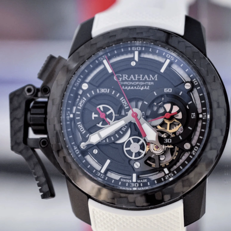 Graham,Chronofighter 47mm,47mm,Carbon,Black,Skeleton,Automatic,Chronograph,Sapphire,Crystal Glass,2CCBK,2CCBK.B25A