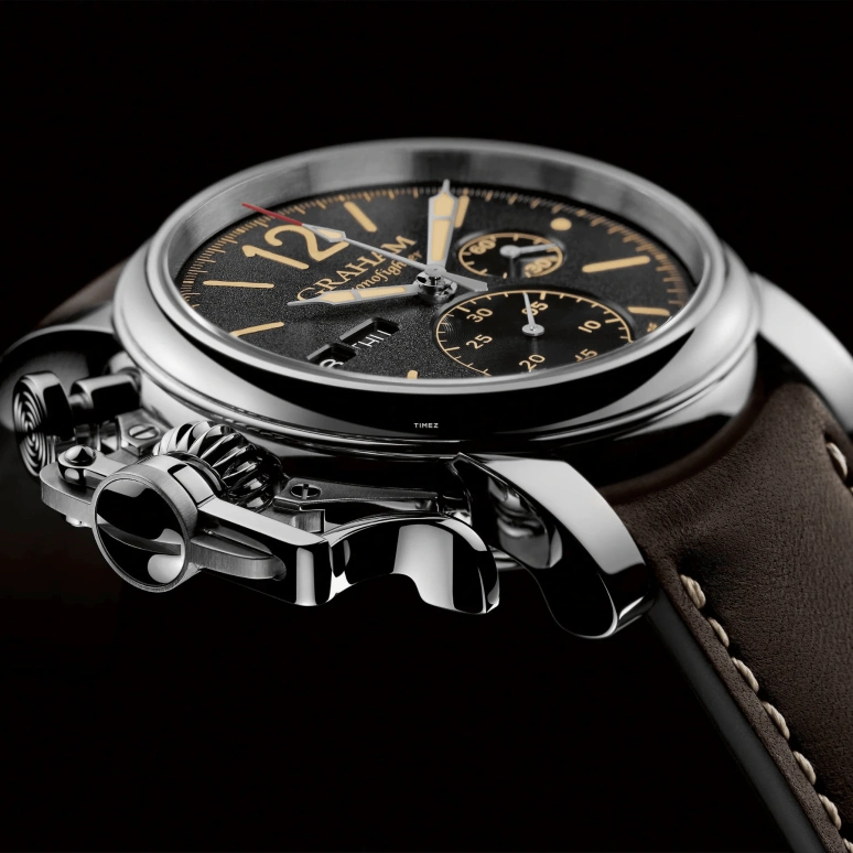 Graham,Chronofighter 44mm,44mm,Stainless Steel,Black,Automatic,Chronograph,Date,Day,2CVAS,2CVAS.B01A