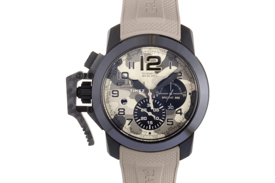 Graham,Chronofighter 47mm,47mm,Ceramic,Carbon,Stainless Steel,Beige,Automatic,Chronograph,Day,2CCAU,2CCAU.E03A
