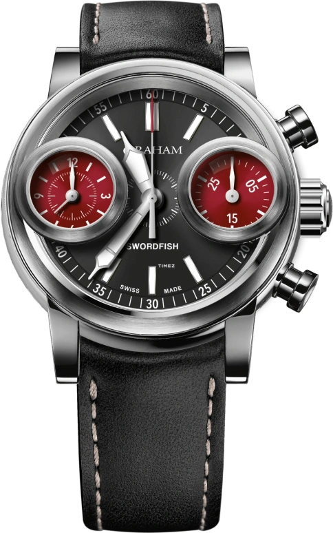 Graham,Swordfish 44mm,44mm,Stainless Steel,Black,Red,Automatic,Chronograph,Sapphire,Crystal Glass,2SXAS,2SXAS.B05A