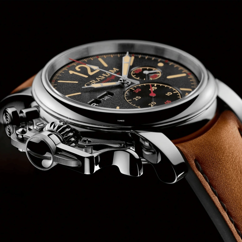Graham,Chronofighter 44mm,44mm,Stainless Steel,Black,Automatic,Chronograph,Date,Day,2CVAS,2CVAS.B03A