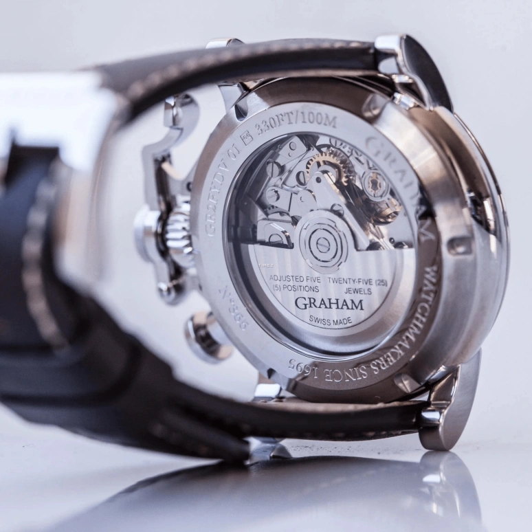 Graham,Chronofighter 44mm,44mm,Stainless Steel,Black,Automatic,Chronograph,Date,Day,2CVAS,2CVAS.B01A