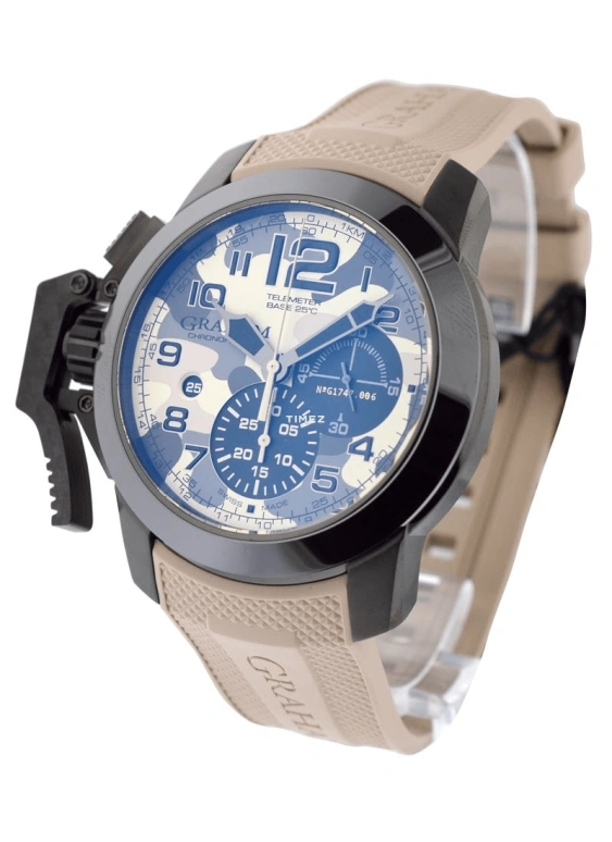 Graham,Chronofighter 47mm,47mm,Ceramic,Carbon,Stainless Steel,Beige,Automatic,Chronograph,Day,2CCAU,2CCAU.E03A