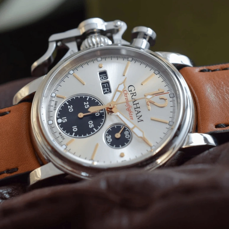 Graham,Chronofighter 44mm,44mm,Stainless Steel,Silver,Black,Automatic,Chronograph,Date,Day,2CVAS,2CVAS.S03A