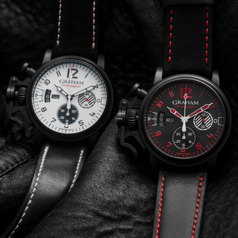 Graham,Chronofighter 44mm,44mm,Diamond-Like Carbon,White,Automatic,Chronograph,Date,Day,2CVAB,2CVAB.W03A
