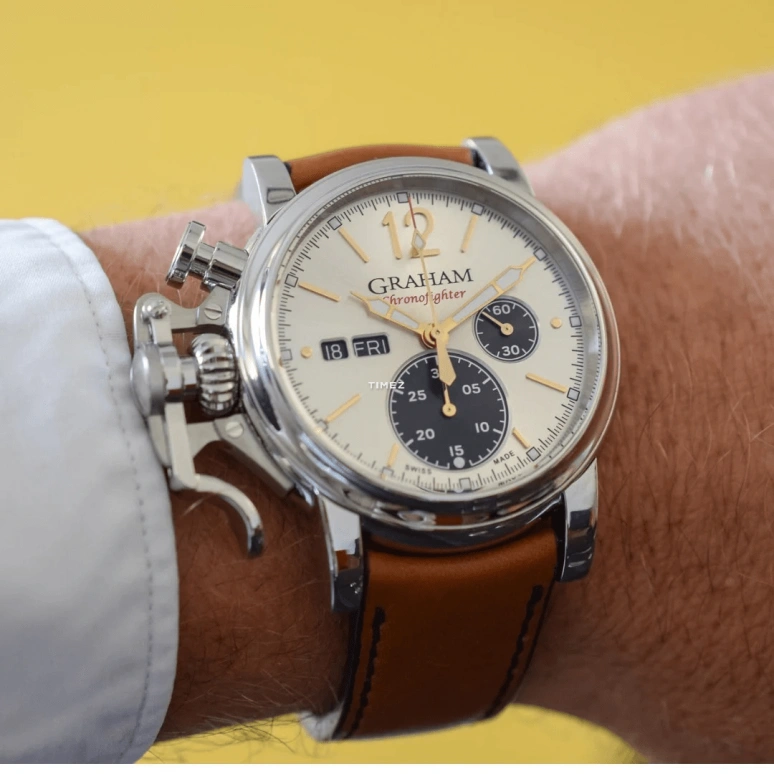 Graham,Chronofighter 44mm,44mm,Stainless Steel,Silver,Black,Automatic,Chronograph,Date,Day,2CVAS,2CVAS.S03A